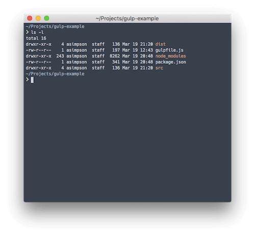 What our Gulp directory looks like (View large version)