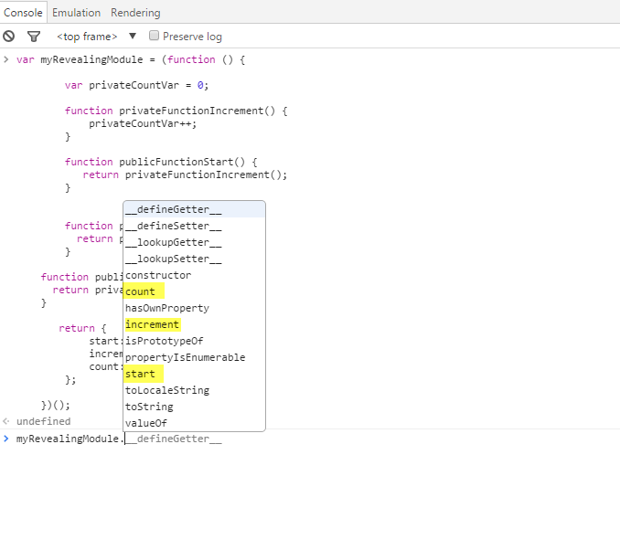 encapsulation revealing module pattern