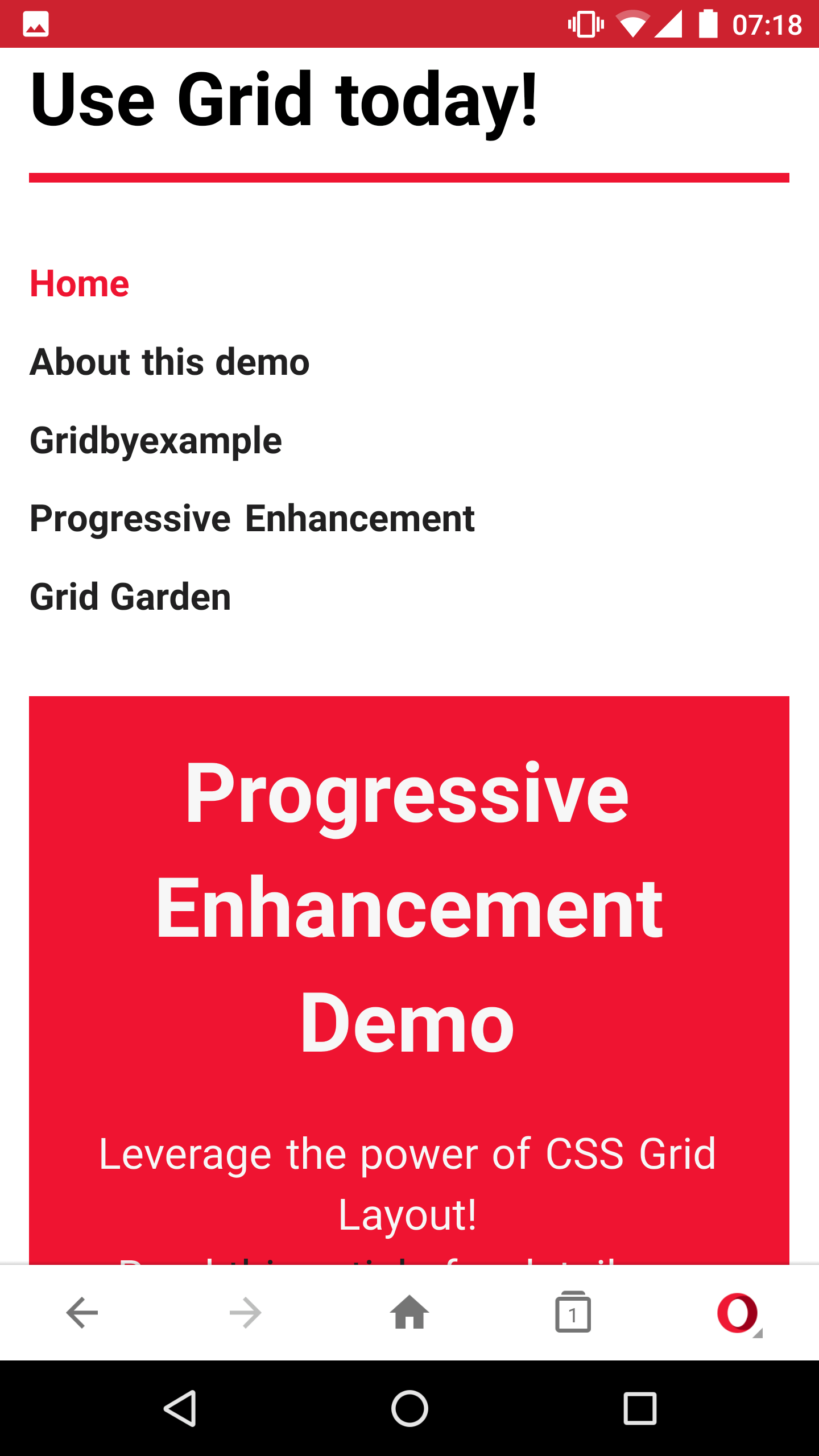 Opera Mini 42 (Extreme), Android 7