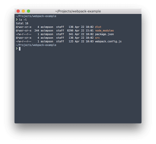 What our Webpack directory looks like (View large version)