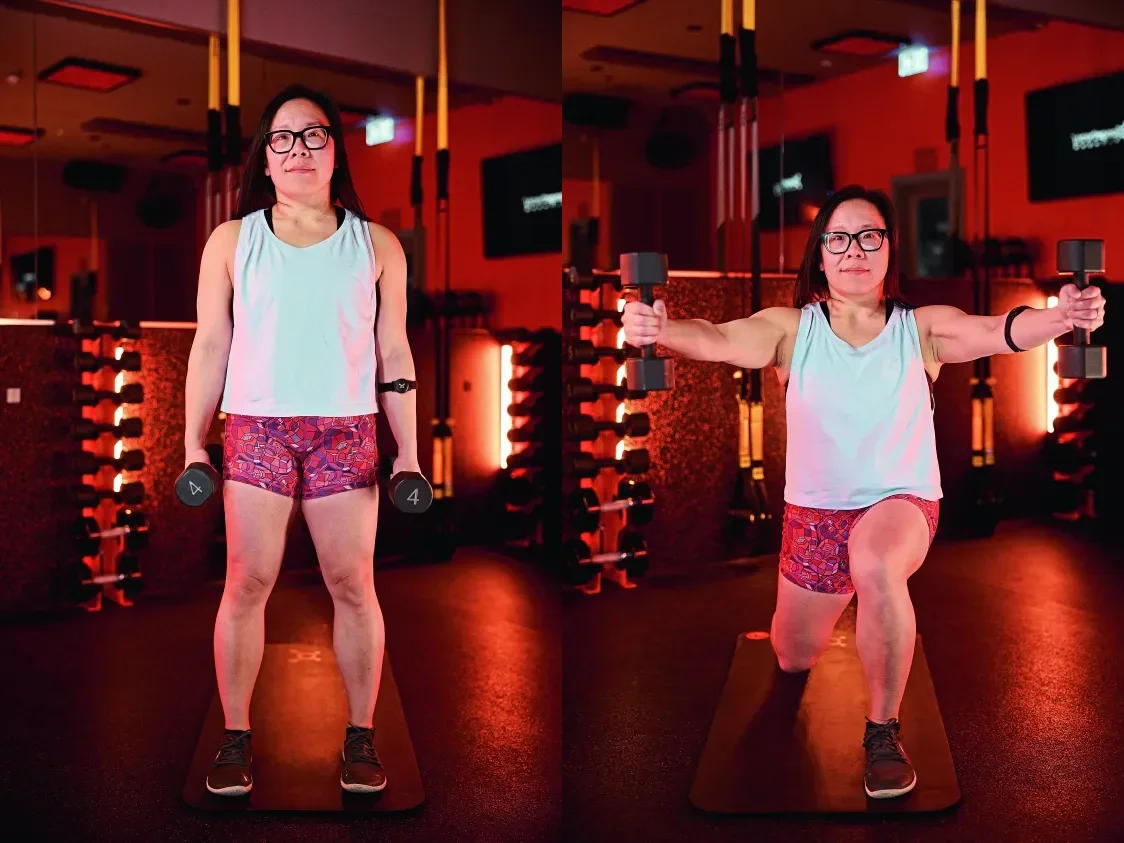 Reverse Lunge to Scaption Front Raise