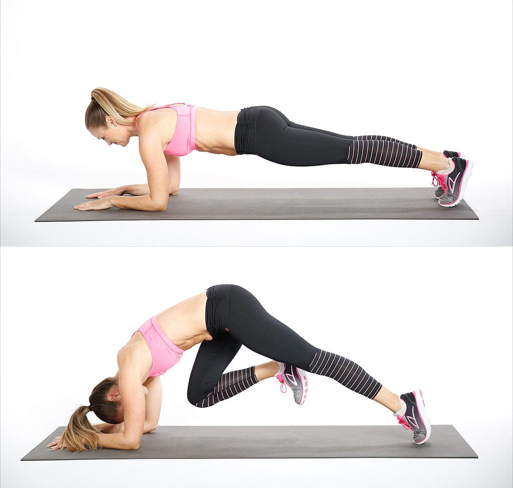 Elbow Plank with Knee Drive
