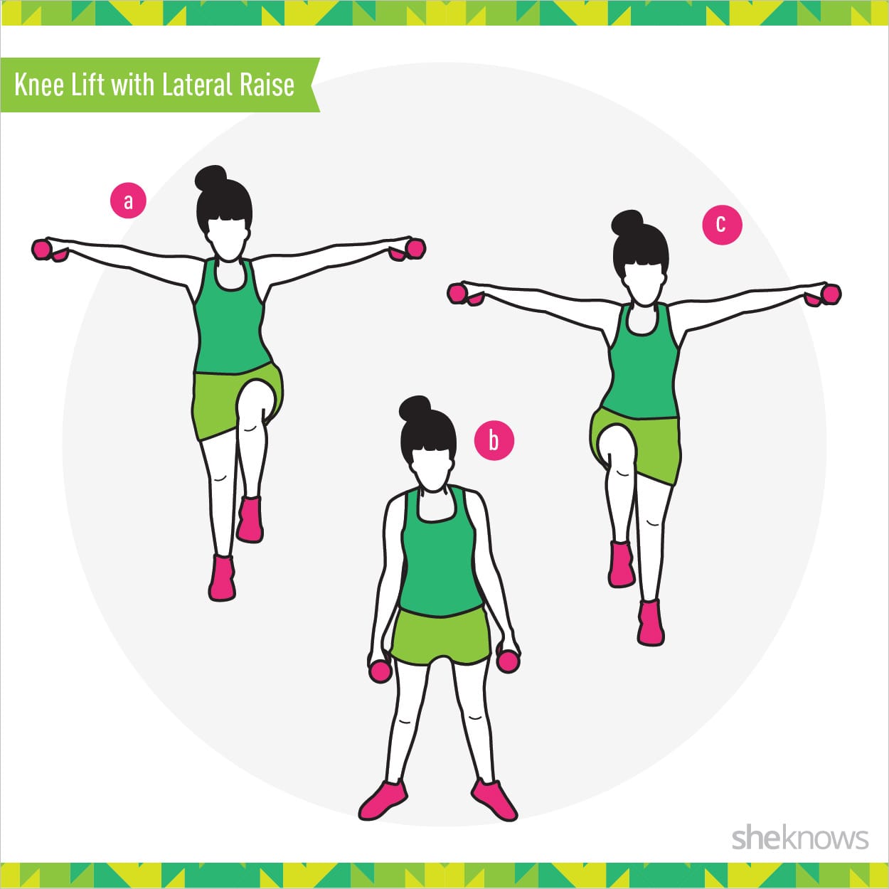 Knee Lift with Lateral Raise