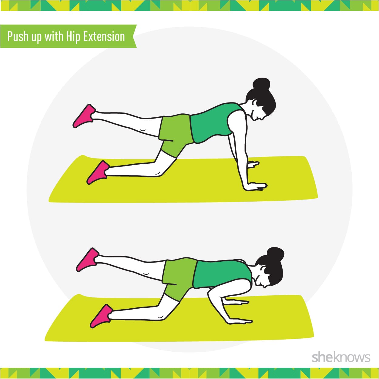 Push up with Hip Extension