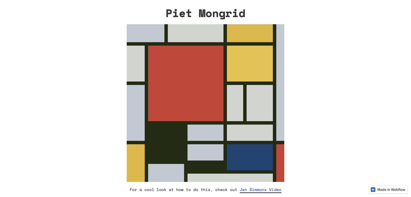 The Made in Webflow “Piet Mongrid” offers fitting tribute to the artist who brought the grid to new levels of creativity. 