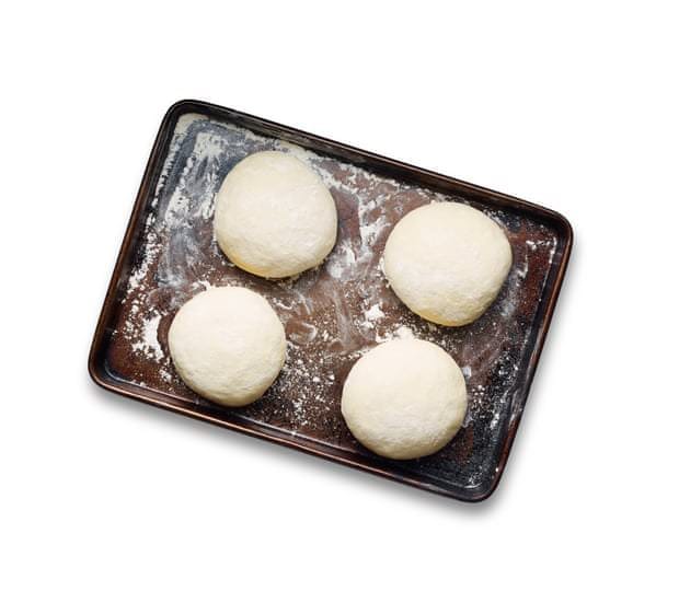 Dough balls on tray