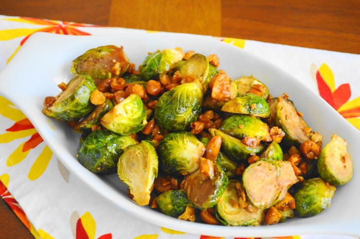 Asian Cashew Roasted Brussels Sprouts