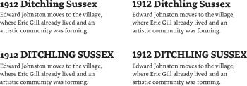 Lining numerals sit more naturally in headings than old-style numerals.